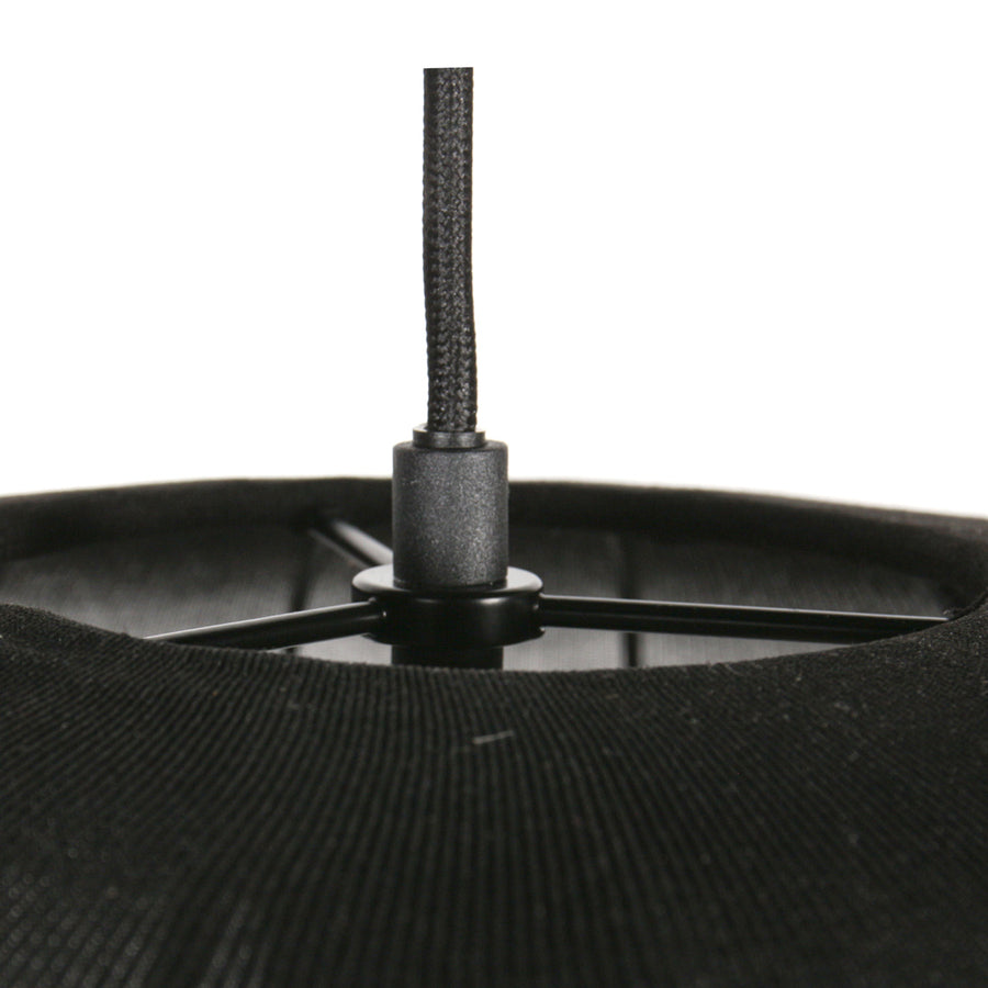 Zwarte hanglamp sable 4192zw stijlvolle verlichting met luxe linnen kap