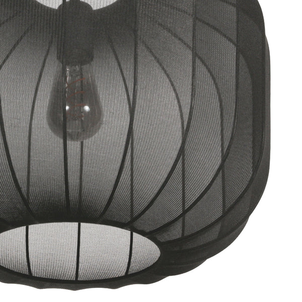 Zwarte hanglamp sable 4192zw stijlvolle verlichting met luxe linnen kap