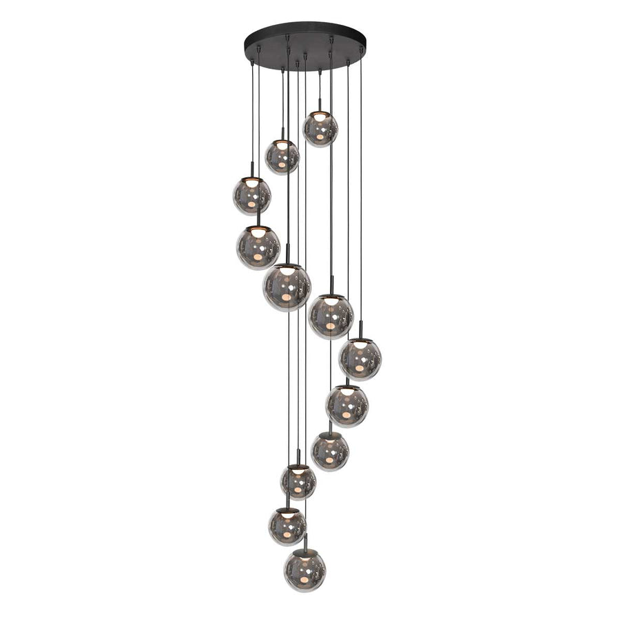 Zwarte Hanglamp Bollique 4195ZW – Imposante Vide Lamp met 12 Lichtpunten