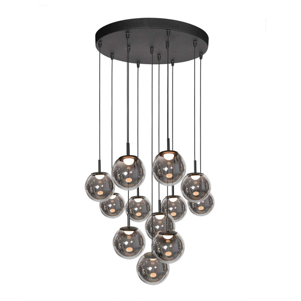 Zwarte Hanglamp Bollique 4195ZW – Imposante Vide Lamp met 12 Lichtpunten