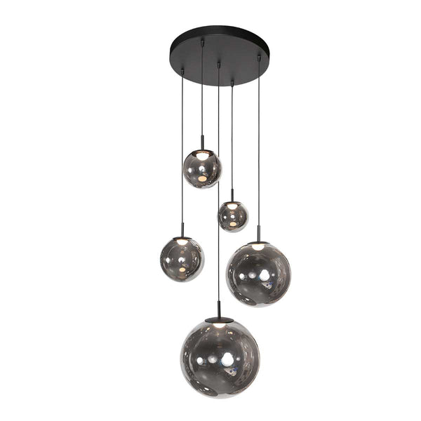 Zwarte Hanglamp Bollique 4196ZW – Stijlvolle Vide Lamp met Smoke Glas