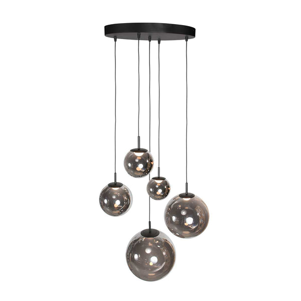Zwarte Hanglamp Bollique 4196ZW – Stijlvolle Vide Lamp met Smoke Glas