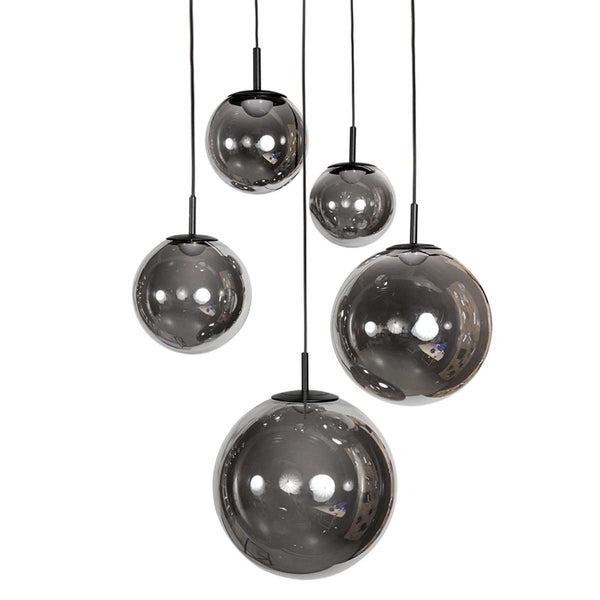 Zwarte Hanglamp Bollique 4196ZW – Stijlvolle Vide Lamp met Smoke Glas