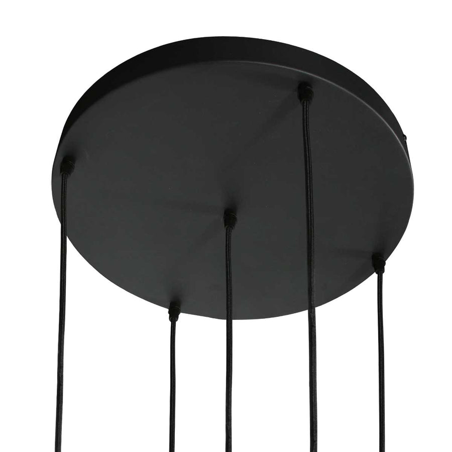 Glimsy 4198ZW Hanglamp 5 lichts met smoke glazen