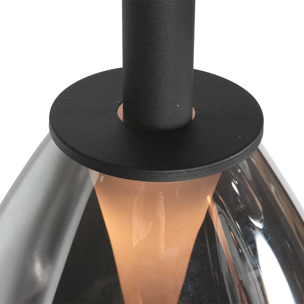 Glimsy 4198ZW Hanglamp 5 lichts met smoke glazen