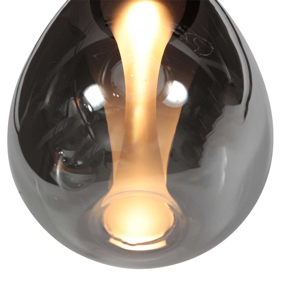 Glimsy 4198ZW Hanglamp 5 lichts met smoke glazen