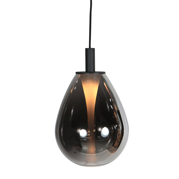 Glimsy 4199ZW Hanglamp – Zwart Glas Ø22 cm