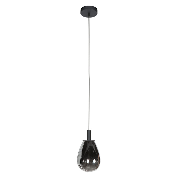 Glimsy 4200ZW Hanglamp – Zwart Glas Ø14,5 cm