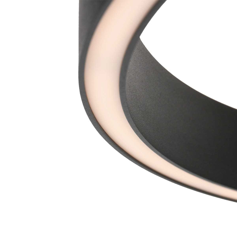Ronde zwarte vloerlamp Mykty 4201ZW – Ø40 cm, 170 cm hoog, 5200 lumen, met vloerdimmer