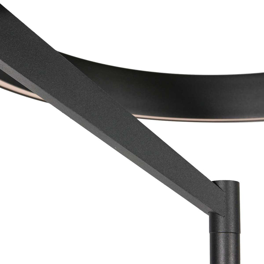 Ronde zwarte vloerlamp Mykty 4201ZW – Ø40 cm, 170 cm hoog, 5200 lumen, met vloerdimmer