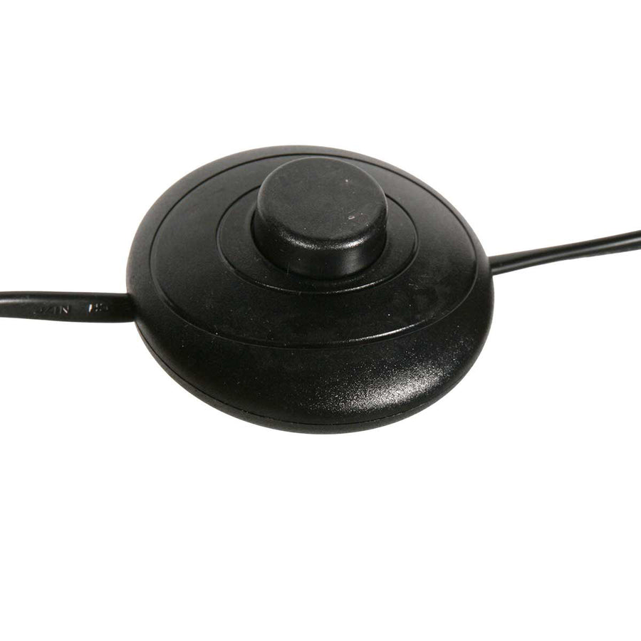 Ronde zwarte vloerlamp Mykty 4201ZW – Ø40 cm, 170 cm hoog, 5200 lumen, met vloerdimmer
