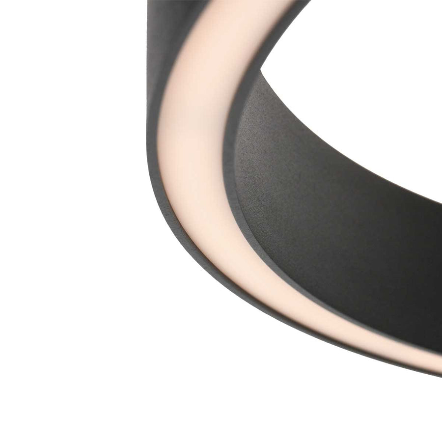 Ronde zwarte vloerlamp Mykty 4201ZW – Ø40 cm, 170 cm hoog, 5200 lumen, met vloerdimmer