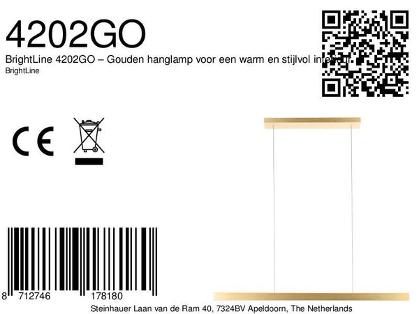 Brightline 4202go – gouden hanglamp voor een warm en stijlvol interieur