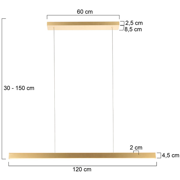 Brightline 4202go – gouden hanglamp voor een warm en stijlvol interieur