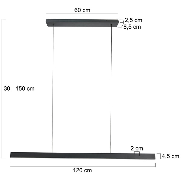 Brightline 4202zw – strakke hanglamp voor boven je tafel, bar of kookeiland