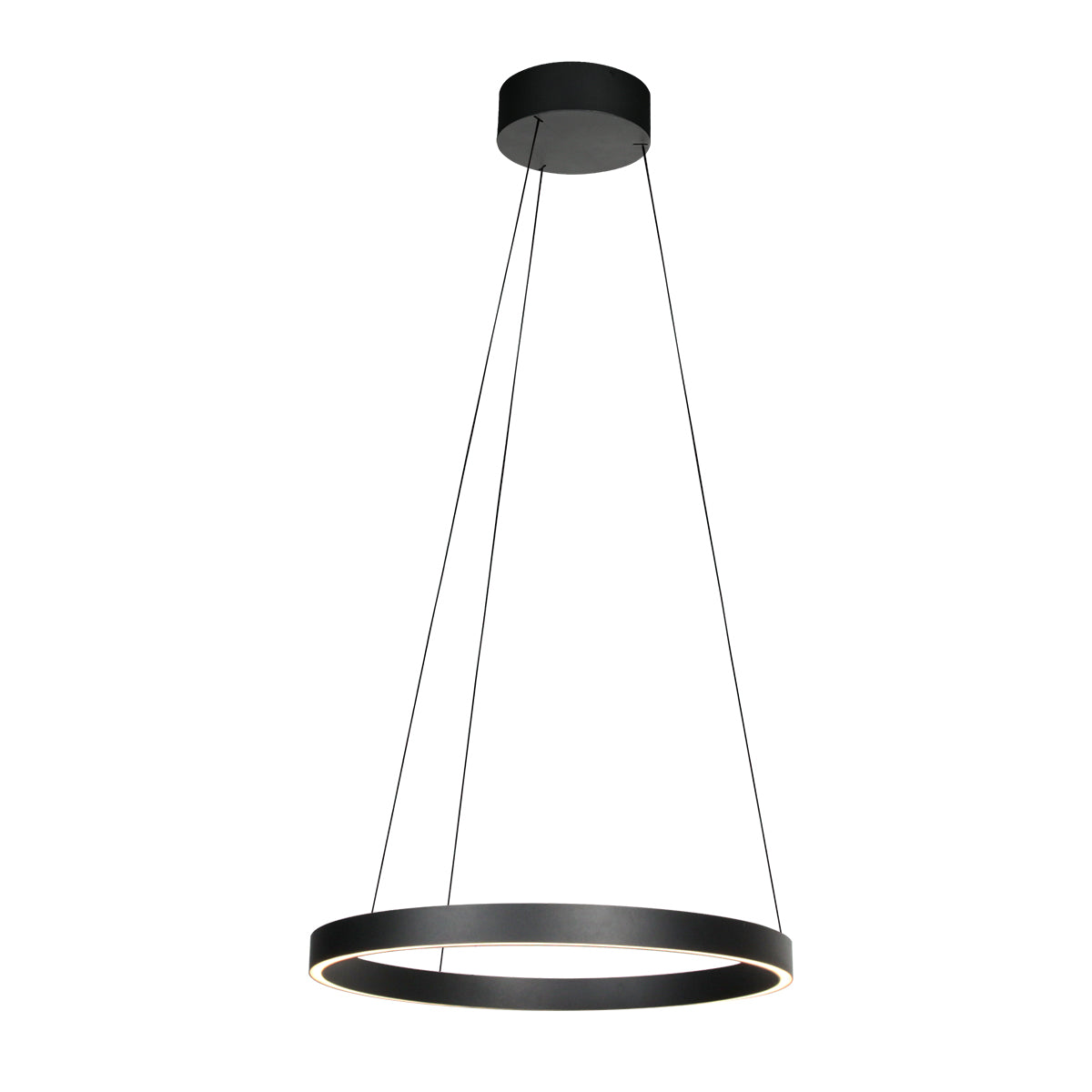 Ronde zwarte hanglamp Mykty 4203ZW – 60 cm diameter, in hoogte verstelbaar met Cable Lift, 7800 lumen