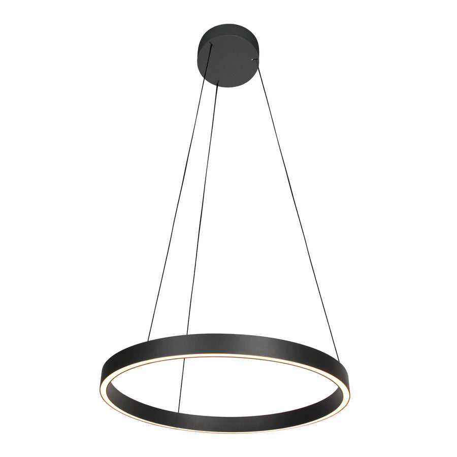 Ronde zwarte hanglamp Mykty 4203ZW – 60 cm diameter, in hoogte verstelbaar met Cable Lift, 7800 lumen