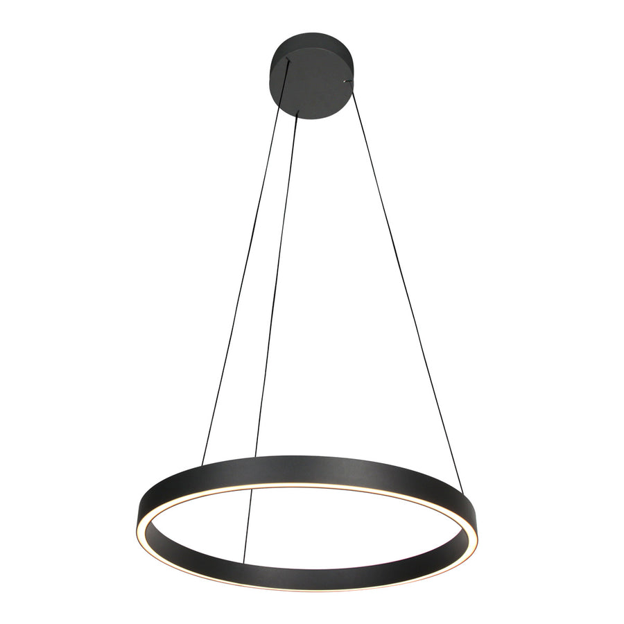 Ronde zwarte hanglamp Mykty 4203ZW – 60 cm diameter, in hoogte verstelbaar met Cable Lift, 7800 lumen