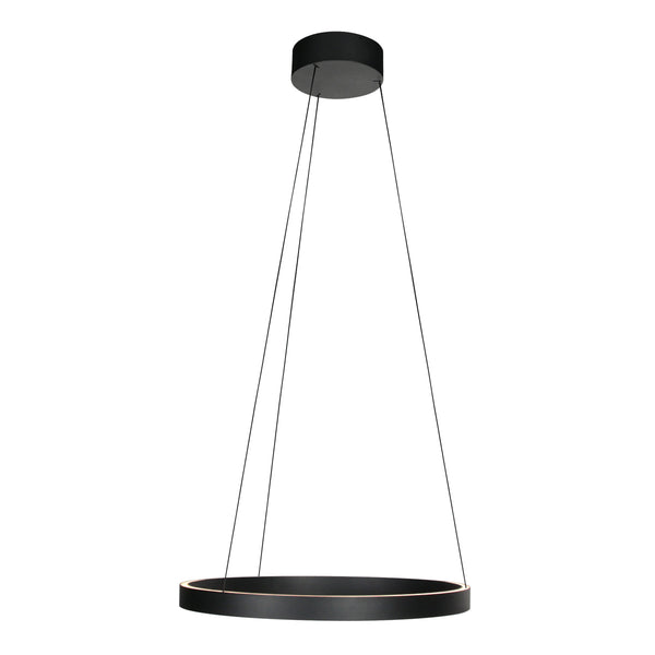 Ronde zwarte hanglamp Mykty 4203ZW – 60 cm diameter, in hoogte verstelbaar met Cable Lift, 7800 lumen