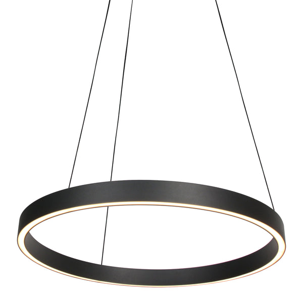 Ronde zwarte hanglamp Mykty 4203ZW – 60 cm diameter, in hoogte verstelbaar met Cable Lift, 7800 lumen