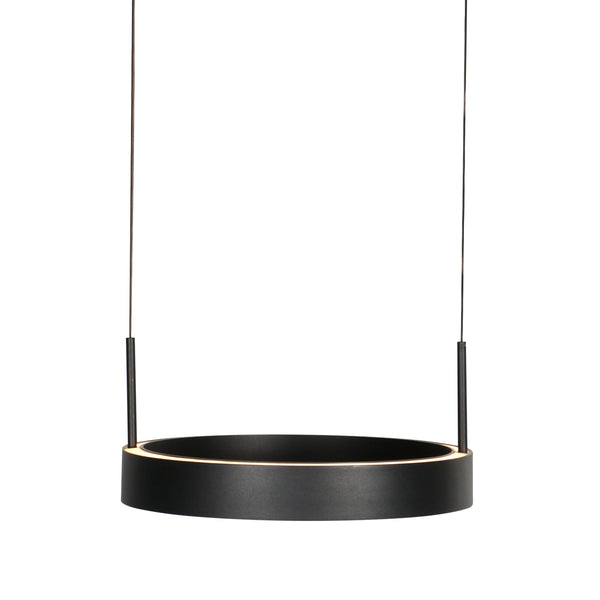 Zwarte hanglamp Mykty 4204 – Twee zwevende cirkels, individueel in hoogte verstelbaar, 6000 lumen, 2700K