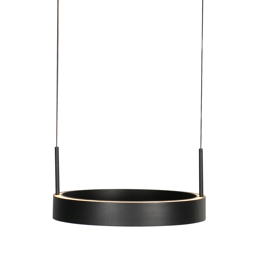 Zwarte hanglamp Mykty 4204 – Twee zwevende cirkels, individueel in hoogte verstelbaar, 6000 lumen, 2700K