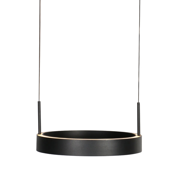Zwarte hanglamp Mykty 4204 – Twee zwevende cirkels, individueel in hoogte verstelbaar, 6000 lumen, 2700K