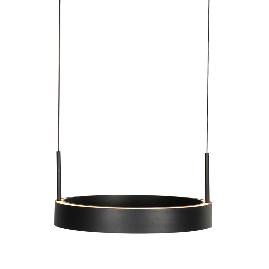 Zwarte hanglamp Mykty 4204 – Twee zwevende cirkels, individueel in hoogte verstelbaar, 6000 lumen, 2700K