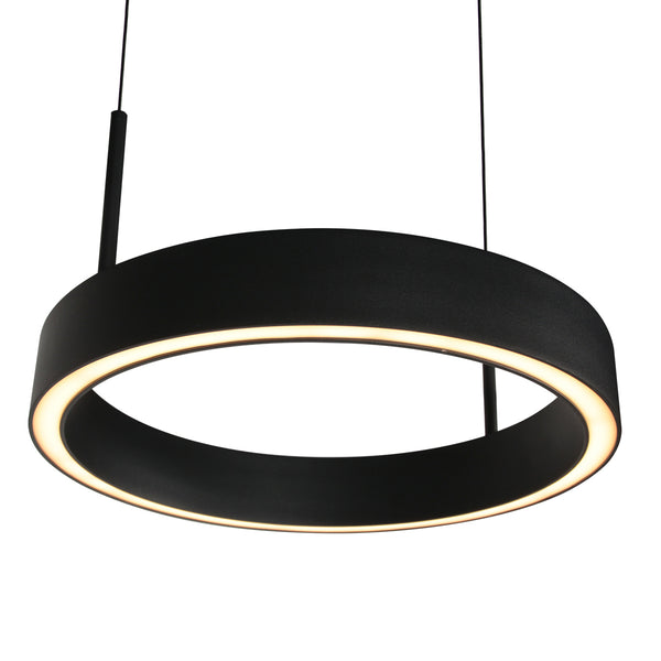 Zwarte hanglamp Mykty 4204 – Twee zwevende cirkels, individueel in hoogte verstelbaar, 6000 lumen, 2700K