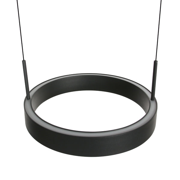 Zwarte hanglamp Mykty 4204 – Twee zwevende cirkels, individueel in hoogte verstelbaar, 6000 lumen, 2700K