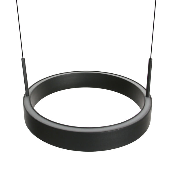 Zwarte hanglamp Mykty 4204 – Twee zwevende cirkels, individueel in hoogte verstelbaar, 6000 lumen, 2700K