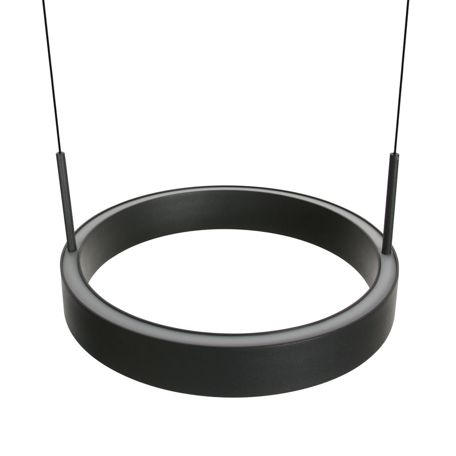 Zwarte hanglamp Mykty 4204 – Twee zwevende cirkels, individueel in hoogte verstelbaar, 6000 lumen, 2700K