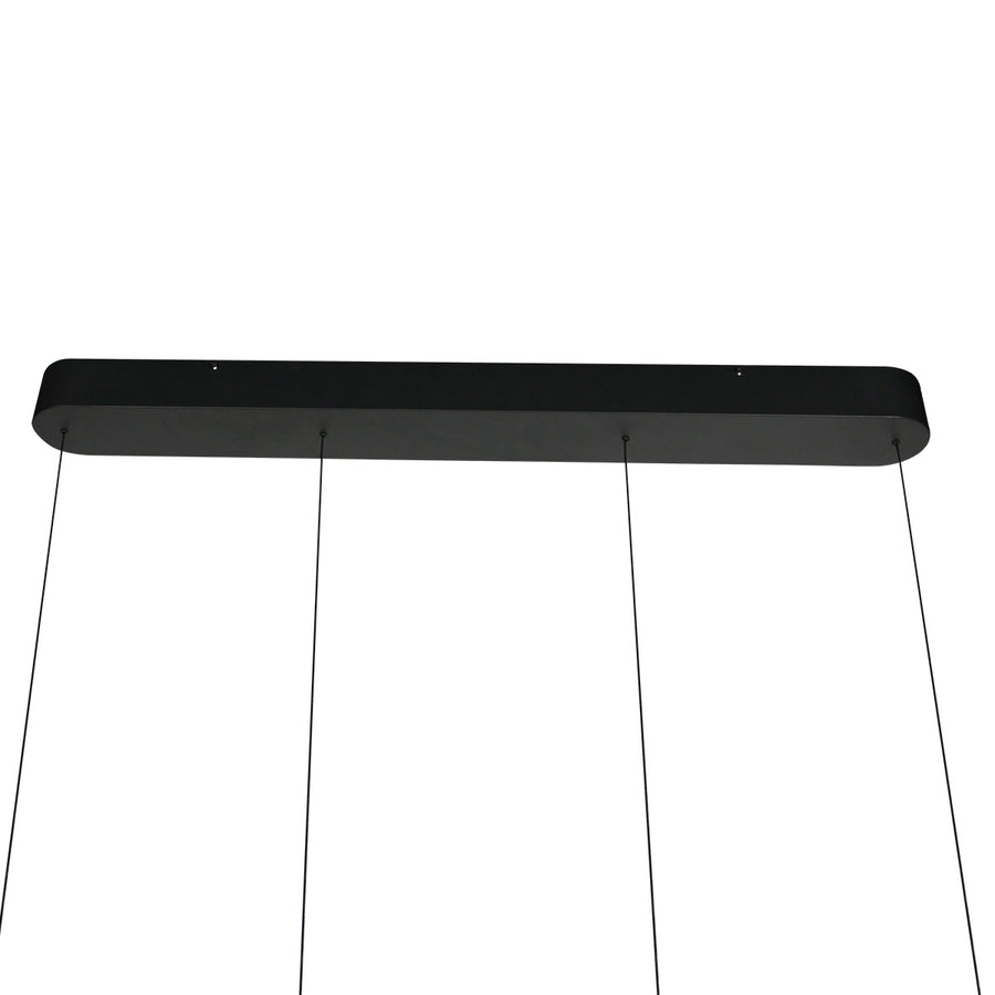 Zwarte hanglamp Mykty 4204 – Twee zwevende cirkels, individueel in hoogte verstelbaar, 6000 lumen, 2700K