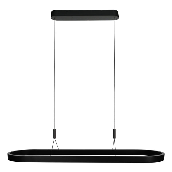 Ovale zwarte hanglamp Mykty 4205ZW – 120 cm breed, in hoogte verstelbaar met Cable Lift