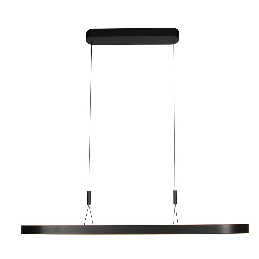 Ovale zwarte hanglamp Mykty 4205ZW – 120 cm breed, in hoogte verstelbaar met Cable Lift