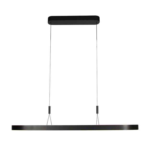Ovale zwarte hanglamp Mykty 4205ZW – 120 cm breed, in hoogte verstelbaar met Cable Lift