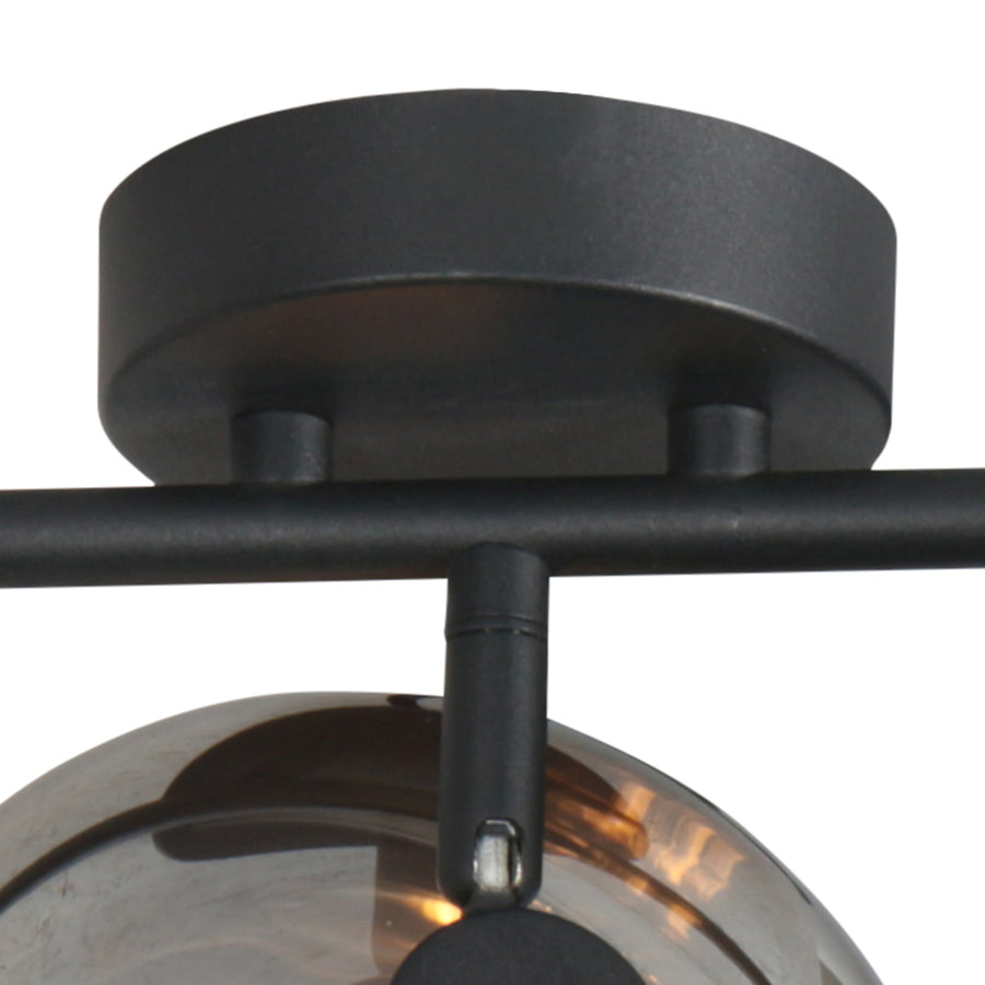 Zwarte 3-lichts plafondspot tenebris 4210zw – stijlvolle verlichting met smoke glas