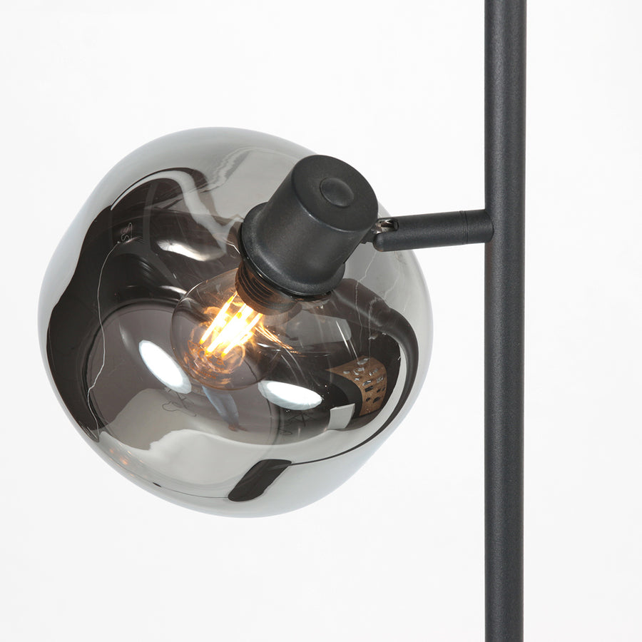 Zwarte 2-lichts vloerlamp tenebris 4213zw – elegante verlichting met luxe uitstraling