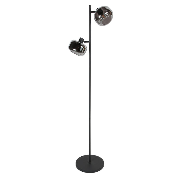 Zwarte 2-lichts vloerlamp tenebris 4213zw – elegante verlichting met luxe uitstraling