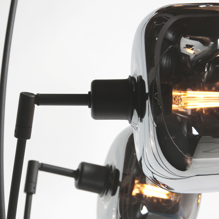 Zwarte 5-lichts vloerlamp tenebris 4214zw – luxe en sfeervolle verlichting