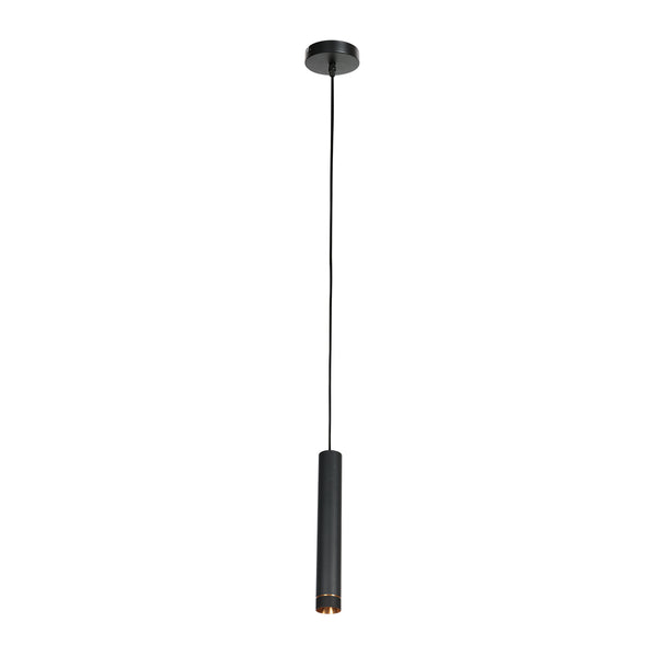 Hanglamp DownLume 4215ZW – Slanke zwarte blikvanger met gouden detail