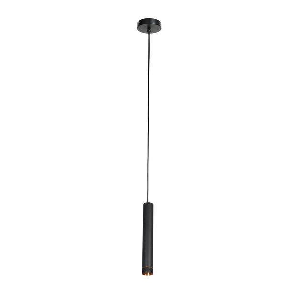 Hanglamp DownLume 4215ZW – Slanke zwarte blikvanger met gouden detail
