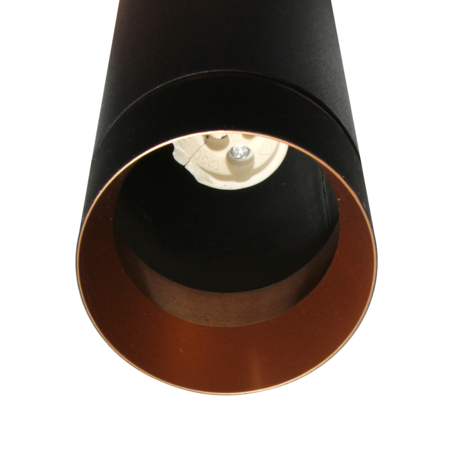 Hanglamp DownLume 4215ZW – Slanke zwarte blikvanger met gouden detail