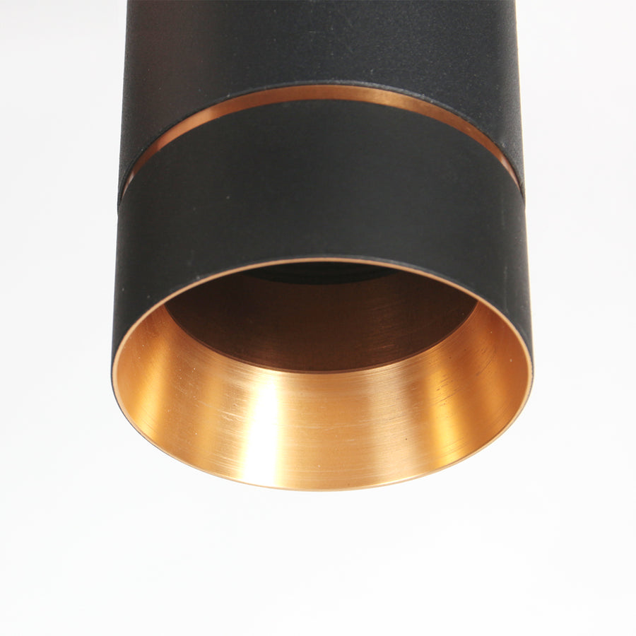 Hanglamp DownLume 4215ZW – Slanke zwarte blikvanger met gouden detail