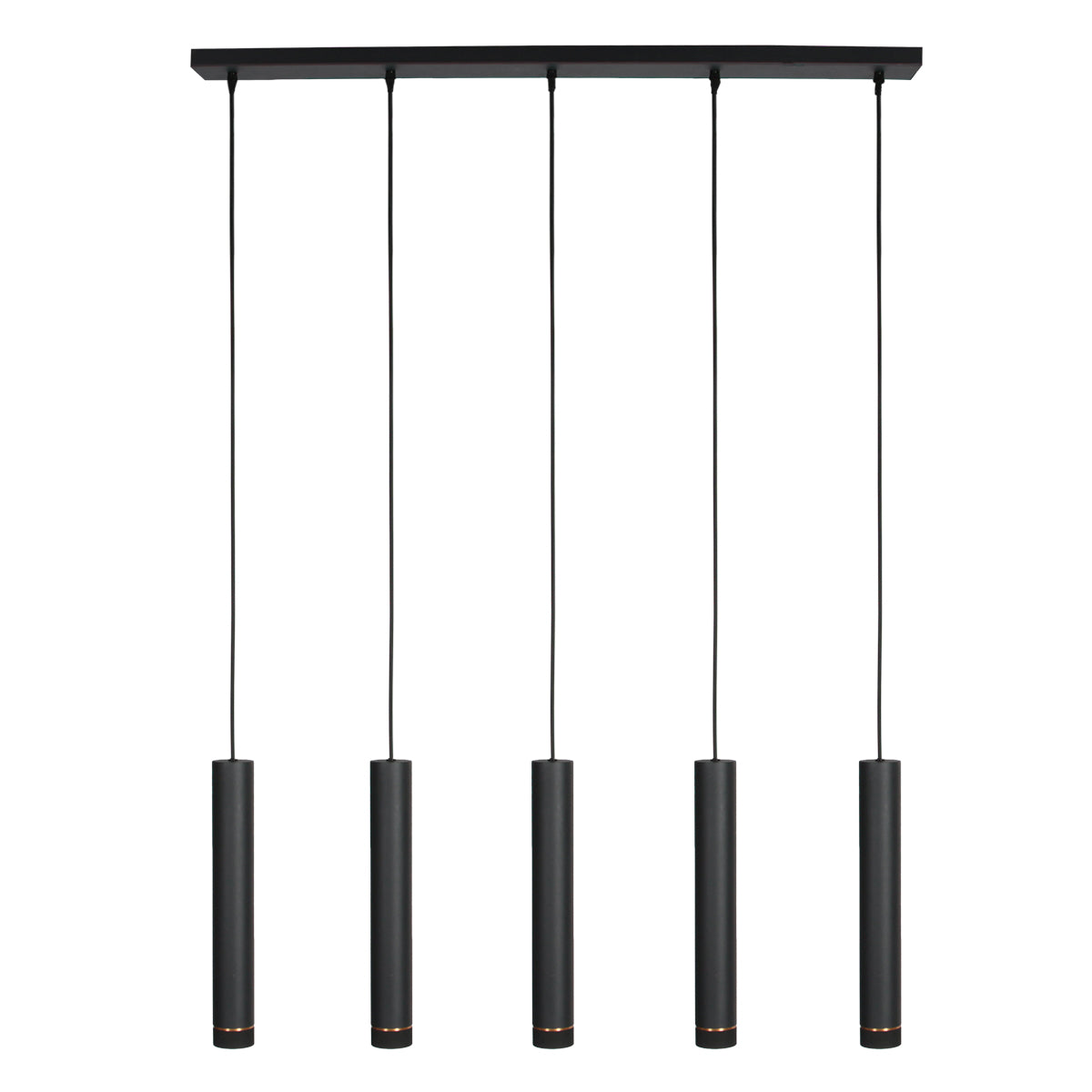 Zwarte vijflichts Hanglamp DownLume 4216ZW met GU10 fitting