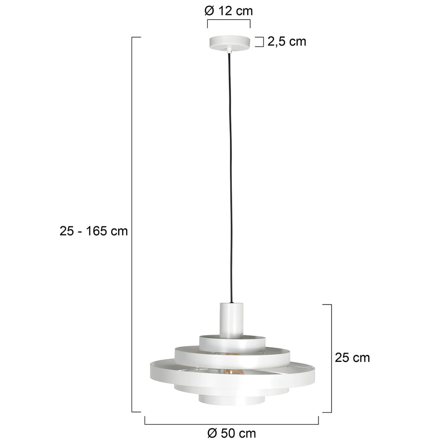 Witte Hanglamp Halo Cirque 4217W – Elegant Lichtspel met Stijlvolle Metalen Ringen