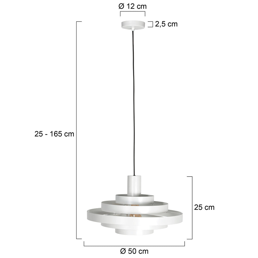 Witte Hanglamp Halo Cirque 4217W – Elegant Lichtspel met Stijlvolle Metalen Ringen