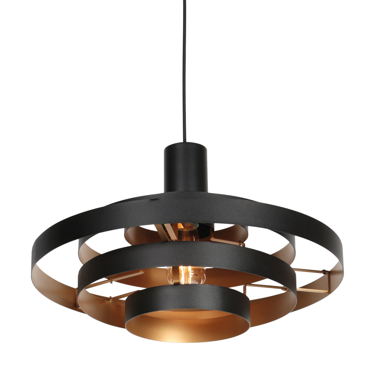 Zwarte Hanglamp Halo Cirque 4217ZW – Uniek Lichtspel met Elegante Metalen Ringen