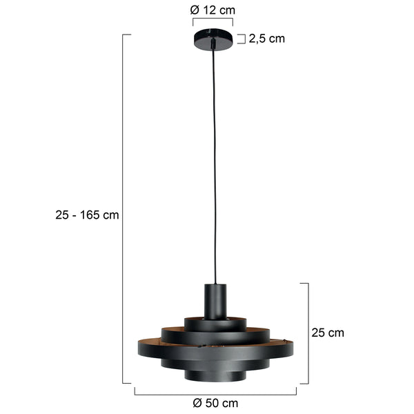 Zwarte Hanglamp Halo Cirque 4217ZW – Uniek Lichtspel met Elegante Metalen Ringen