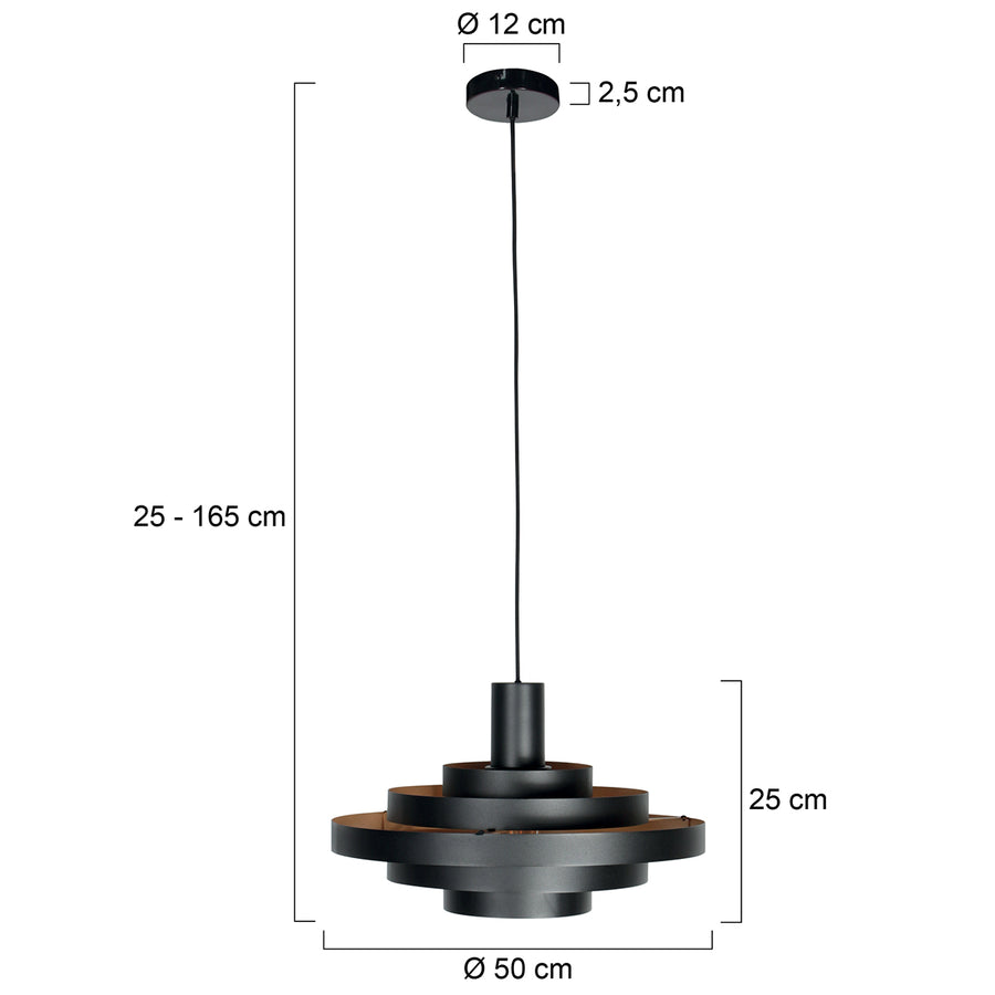 Zwarte Hanglamp Halo Cirque 4217ZW – Uniek Lichtspel met Elegante Metalen Ringen
